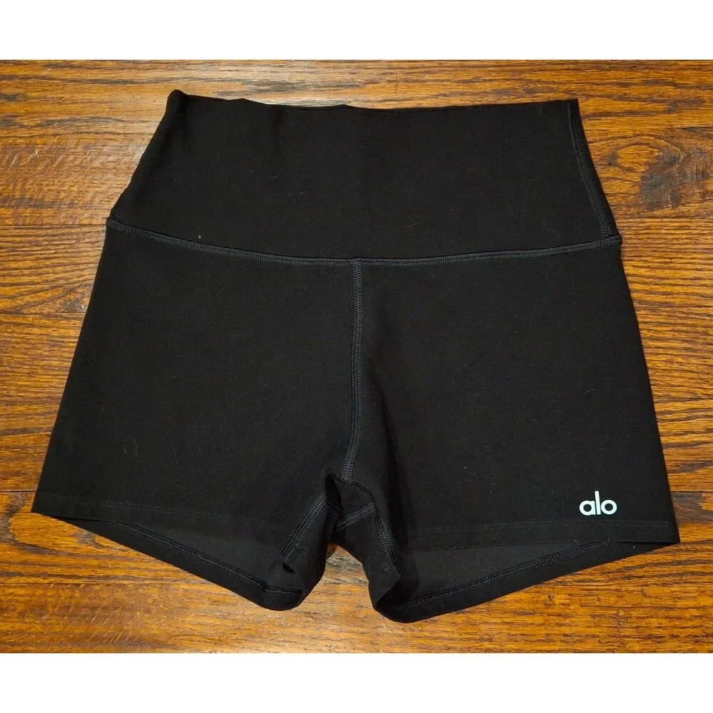 Alo Yoga Black Alosoft High-Waist Carefree Shorts Women's Size Small
